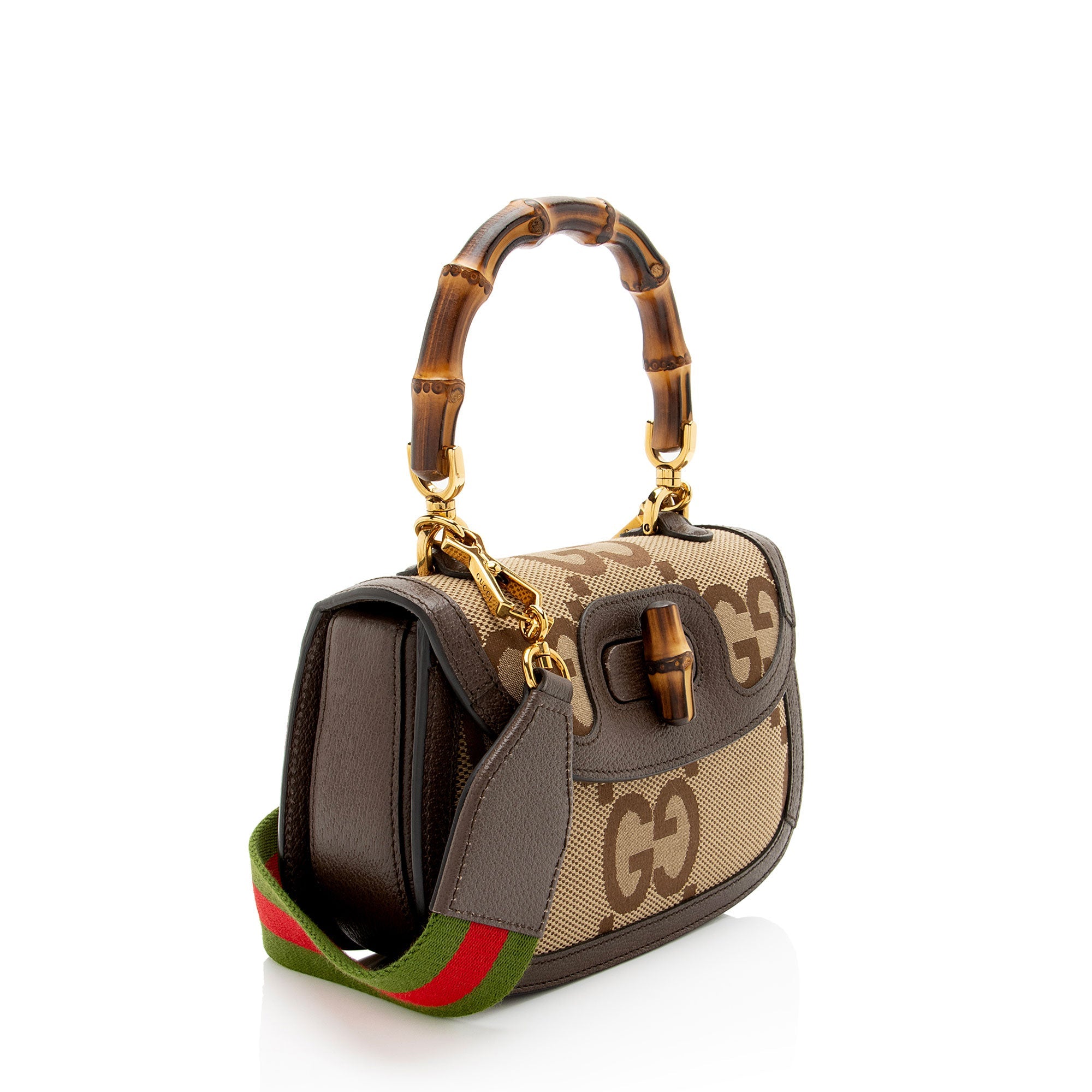 Gucci Jumbo GG Canvas Bamboo 1947 Small Top Handle