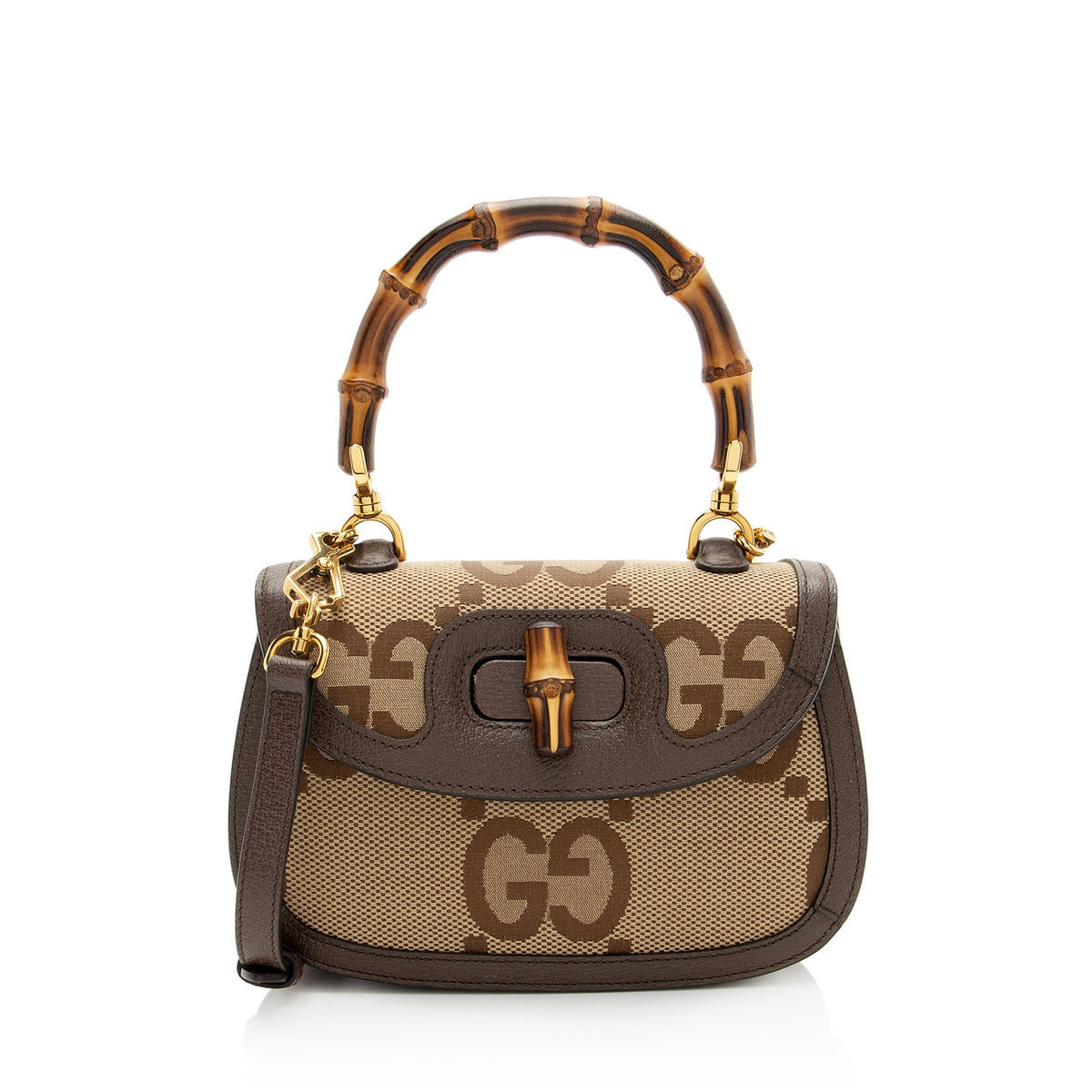 Gucci Jumbo GG Canvas Bamboo 1947 Small Top Handle