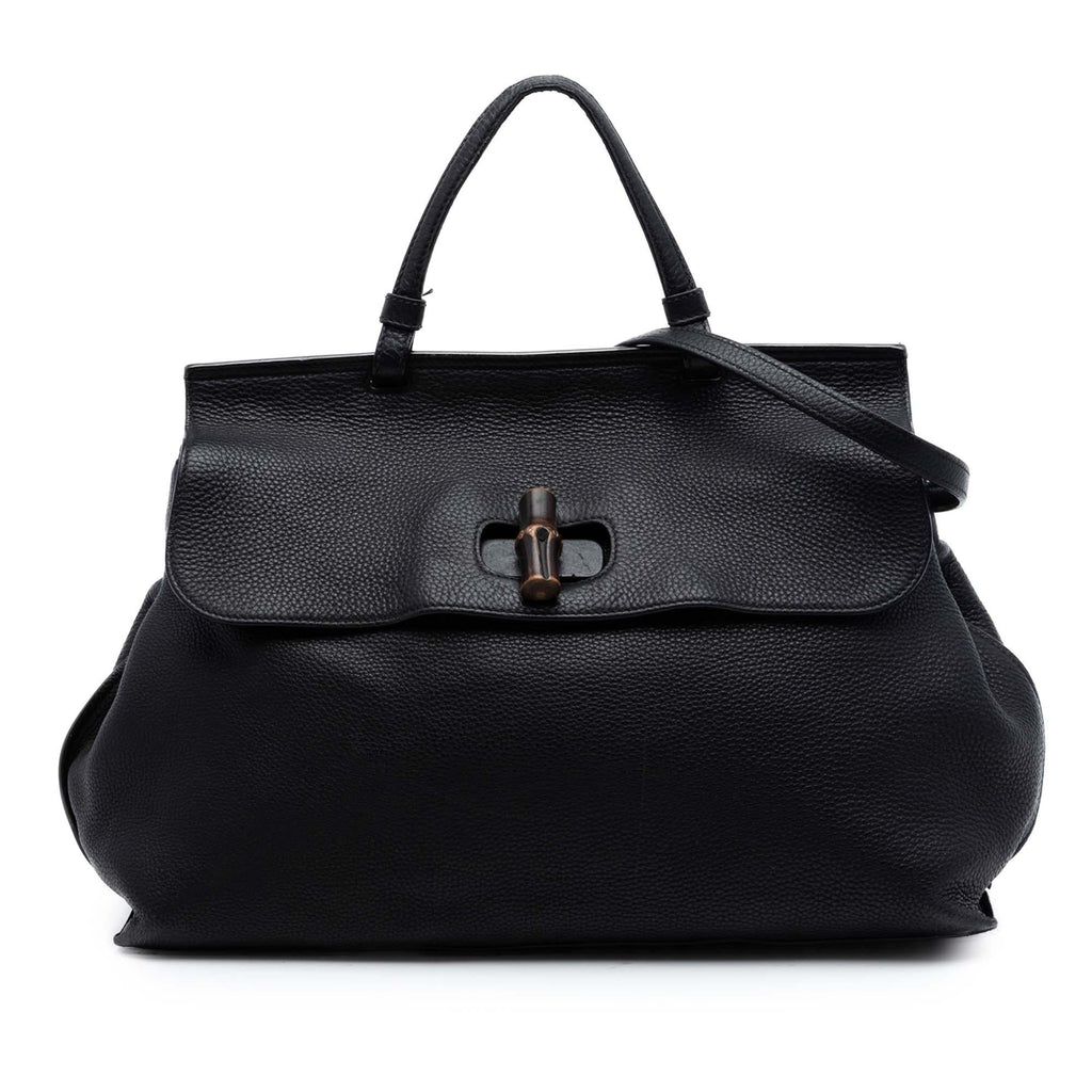 Gucci Large Calfskin Bamboo Daily Satchel