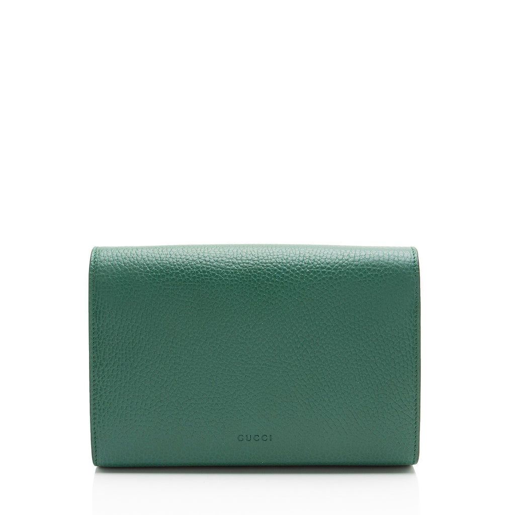 Gucci Leather Crystal Dionysus Chain Wallet