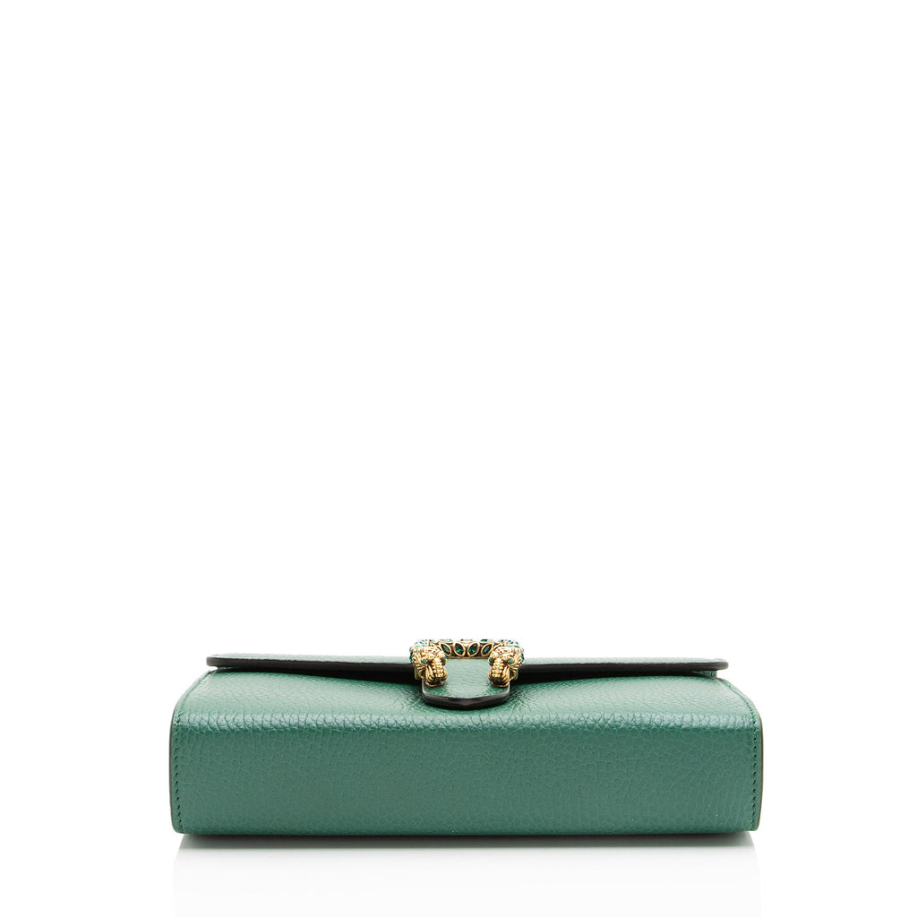 Gucci Leather Crystal Dionysus Chain Wallet