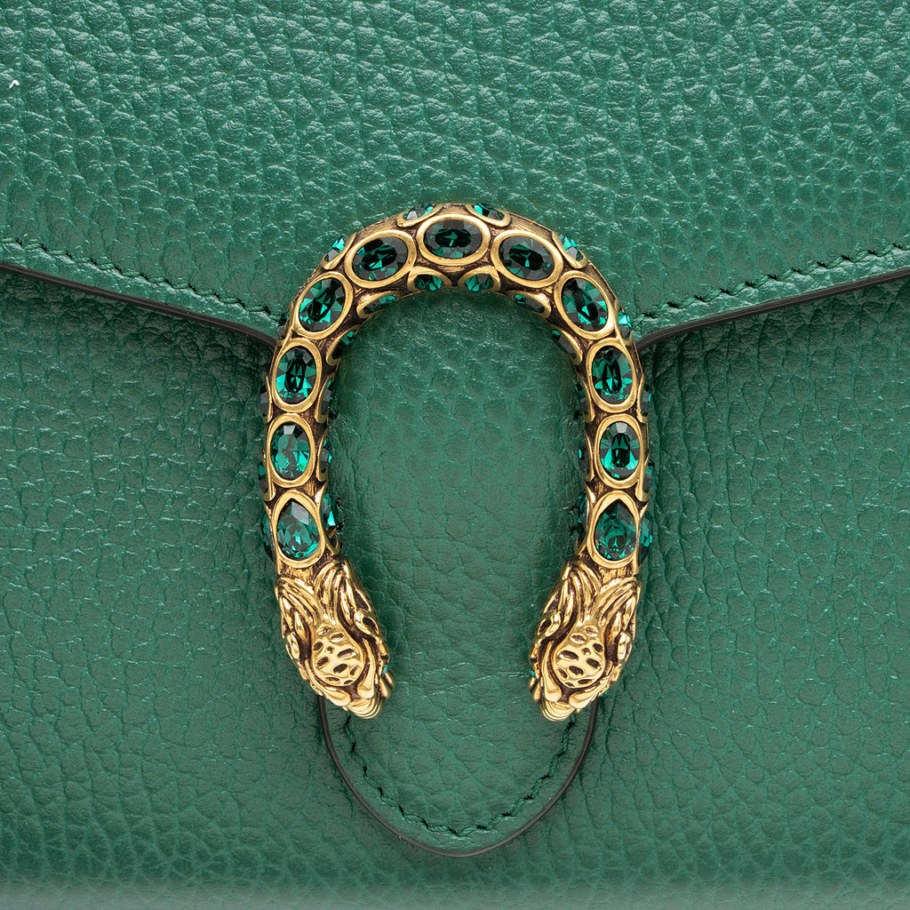 Gucci Leather Crystal Dionysus Chain Wallet
