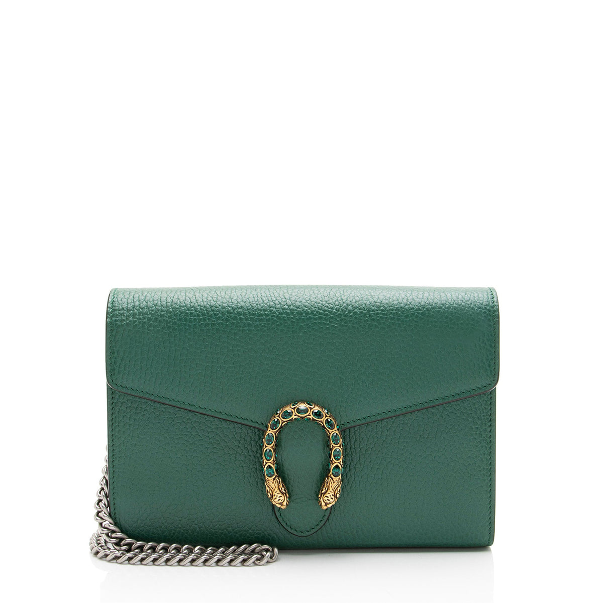 Gucci Leather Crystal Dionysus Chain Wallet