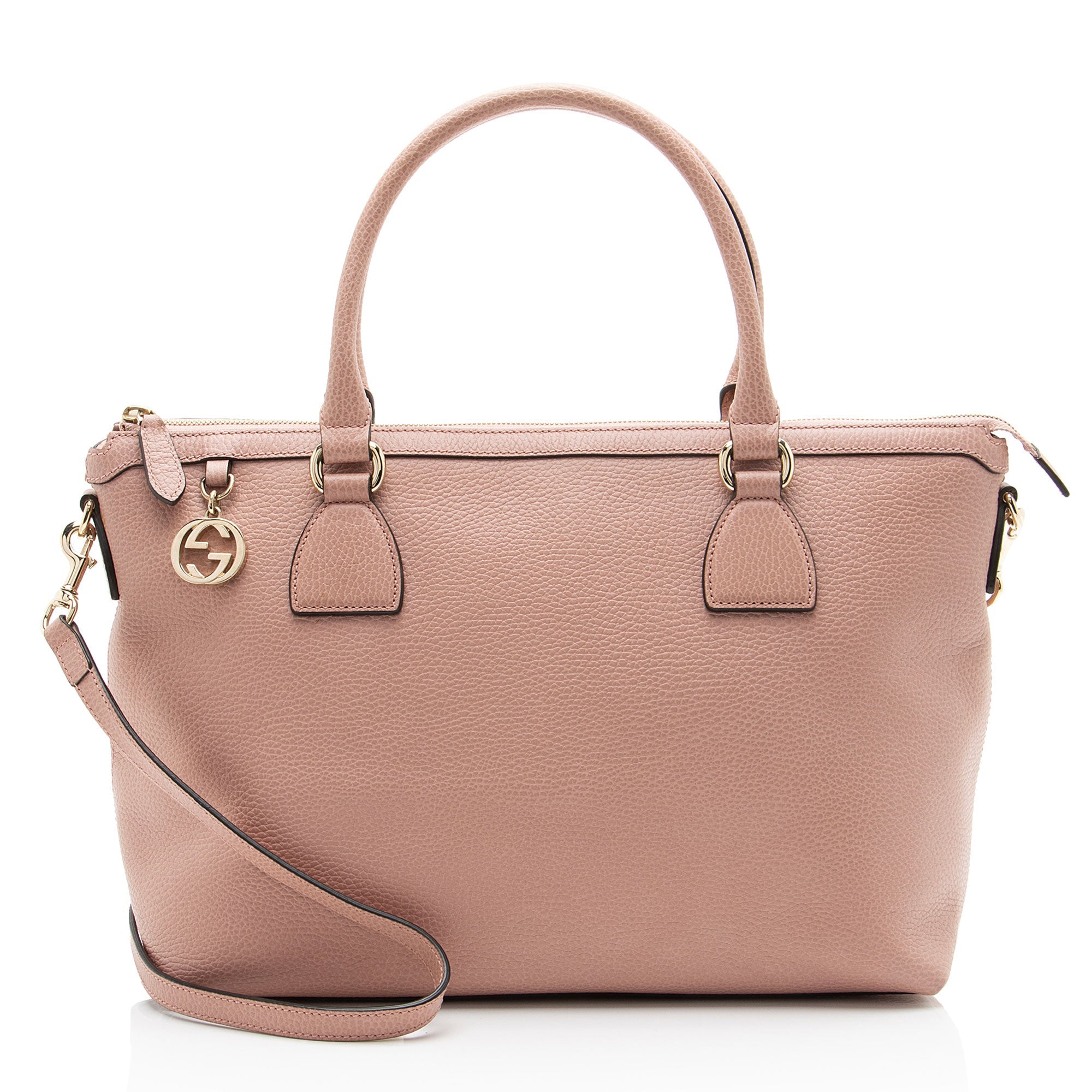 Gucci Leather GG Charm Large Satchel