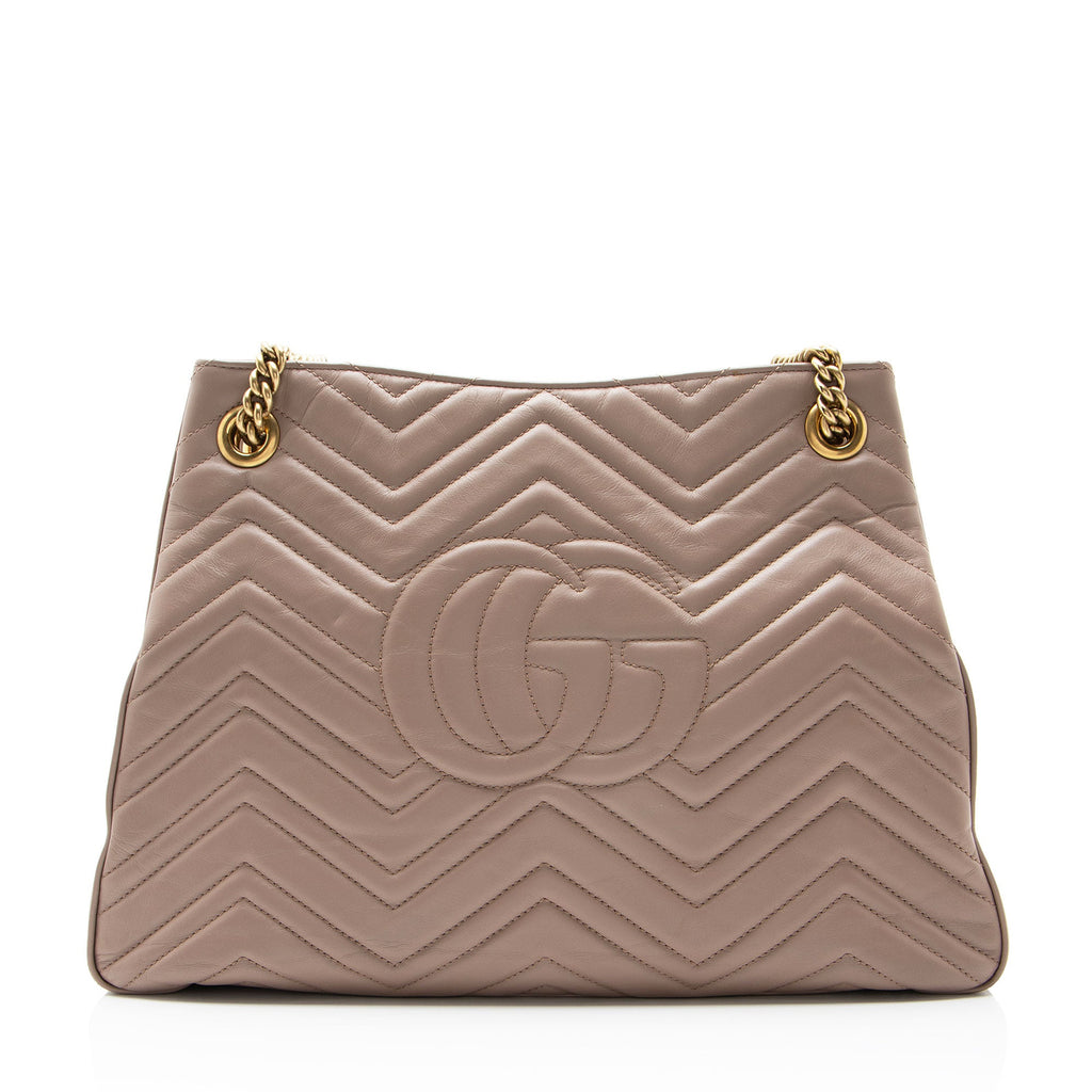 Gucci Matelasse Leather GG Marmont Medium Chain Shoulder Bag