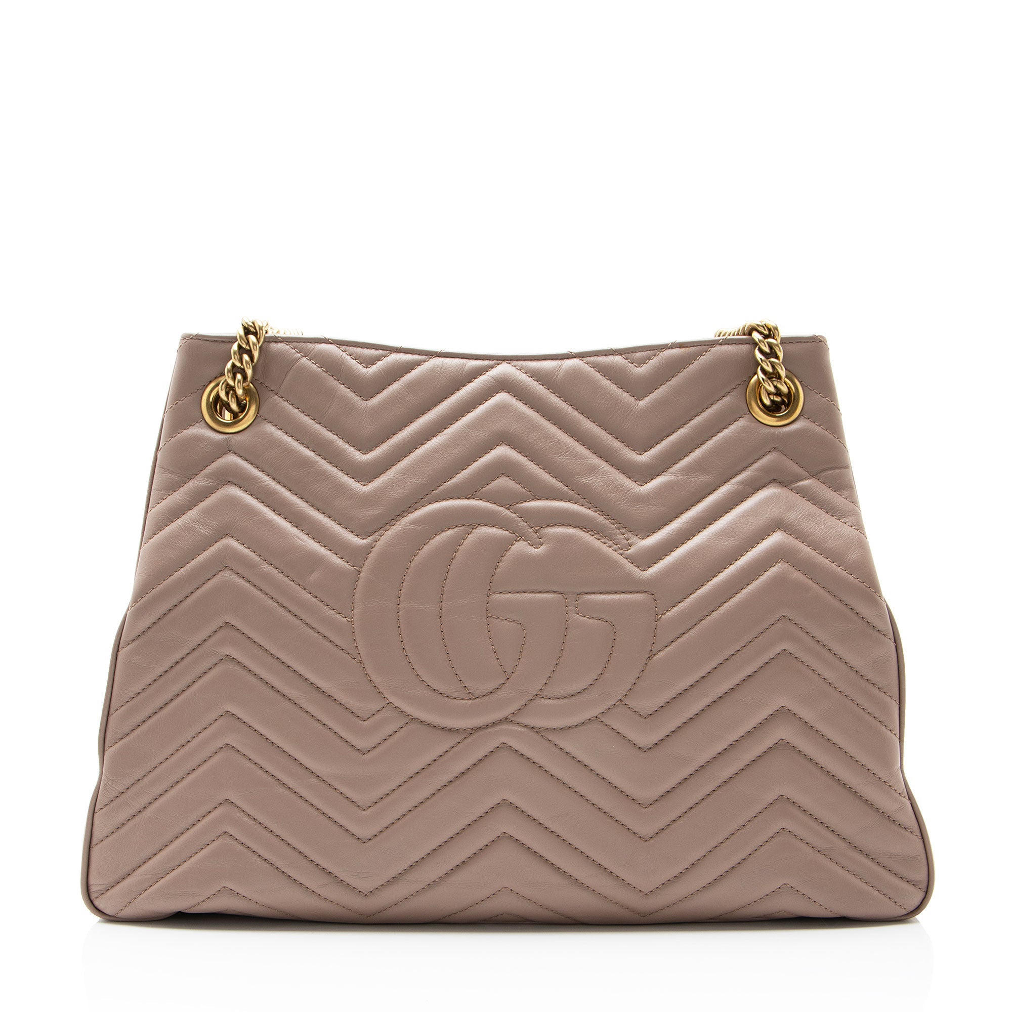 Gucci Matelasse Leather GG Marmont Medium Chain Shoulder Bag