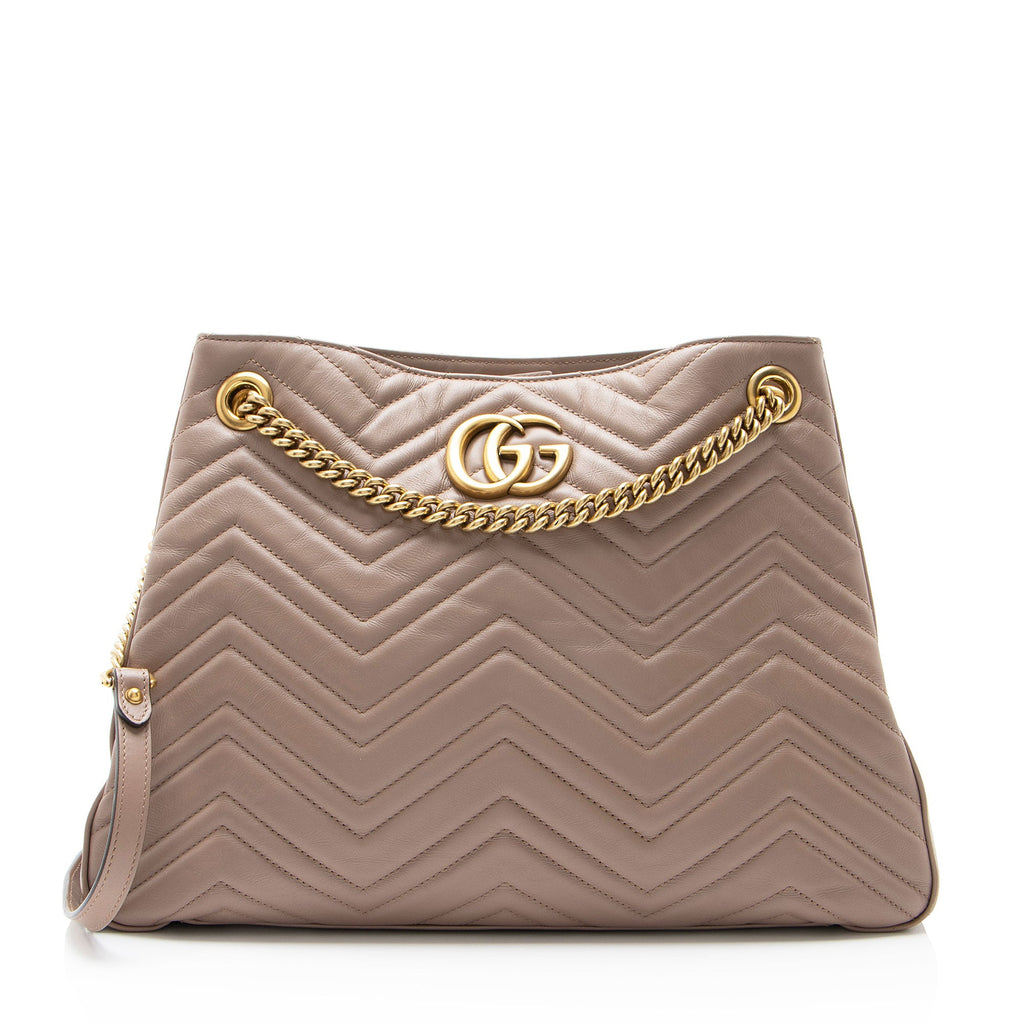 Gucci Matelasse Leather GG Marmont Medium Chain Shoulder Bag