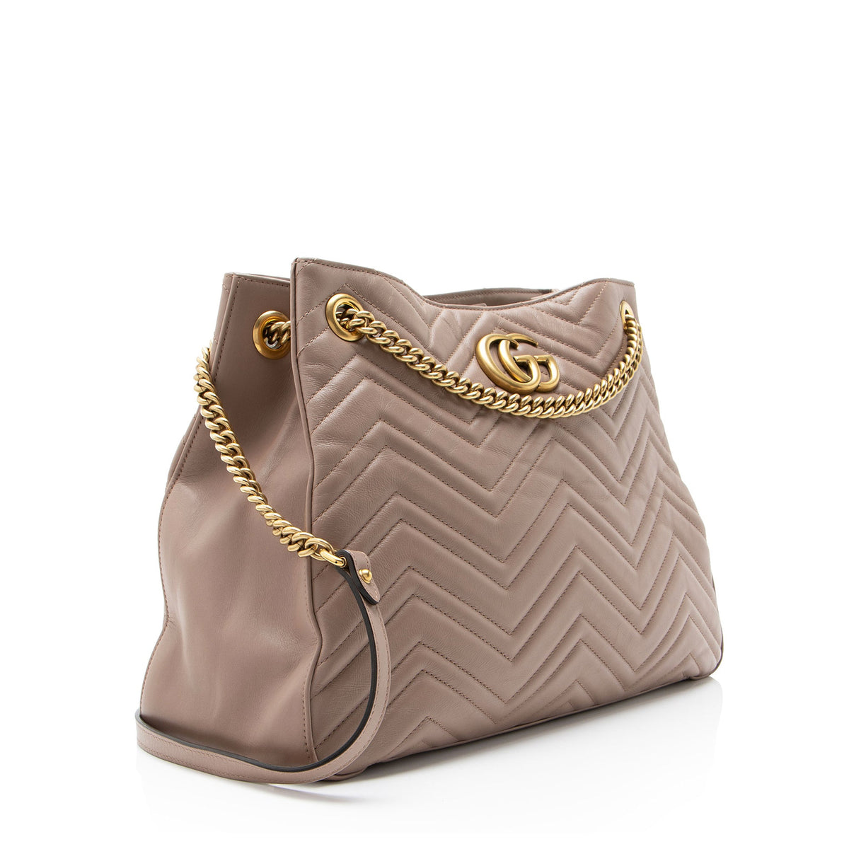 Gucci Matelasse Leather GG Marmont Medium Chain Shoulder Bag