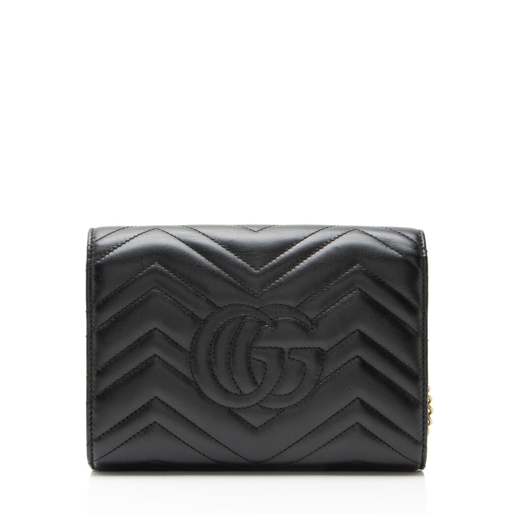 Gucci Matelasse Leather GG Marmont Wallet on Chain