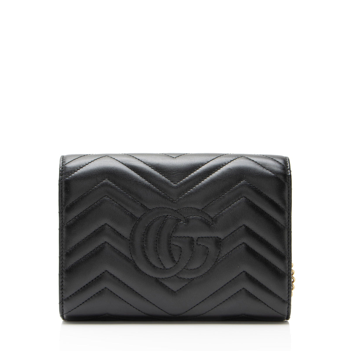 Gucci Matelasse Leather GG Marmont Wallet on Chain
