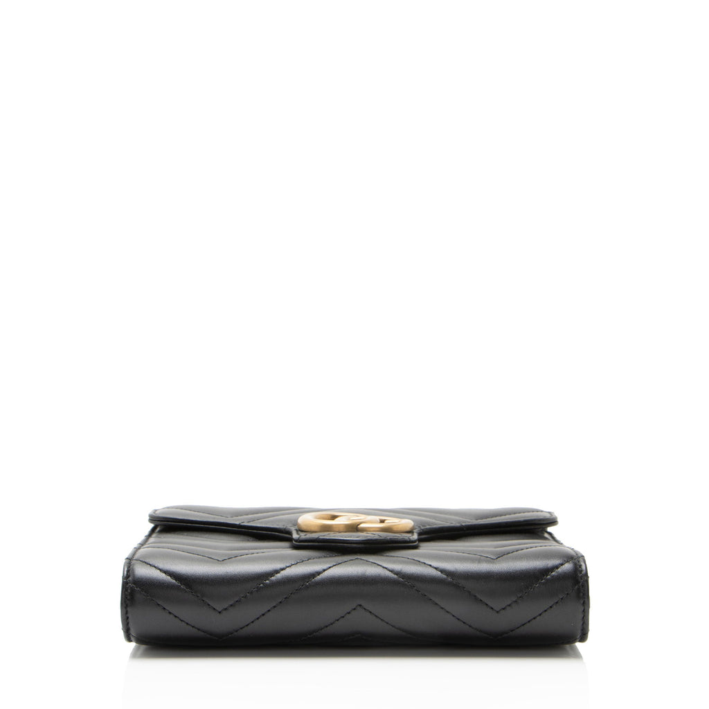 Gucci Matelasse Leather GG Marmont Wallet on Chain