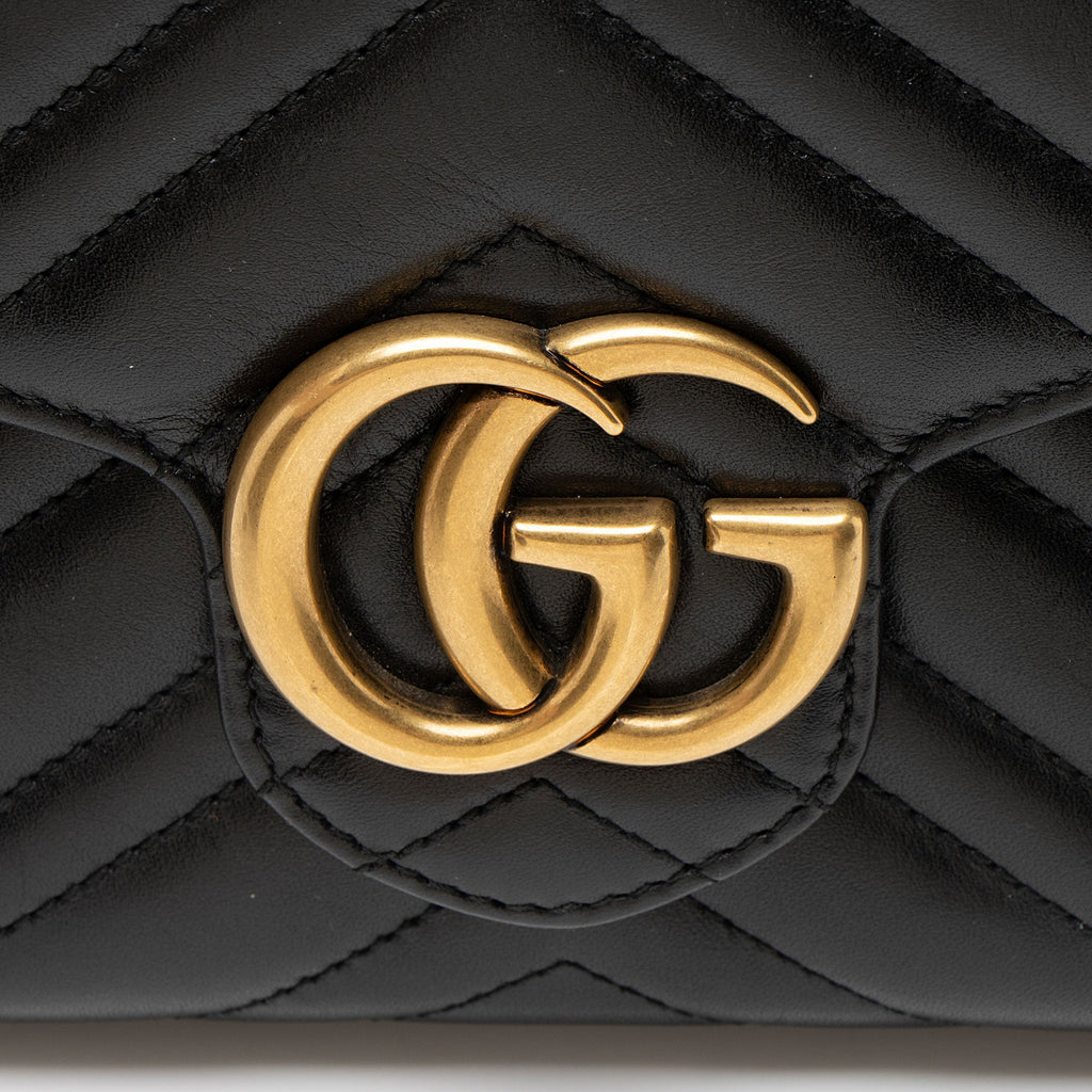 Gucci Matelasse Leather GG Marmont Wallet on Chain