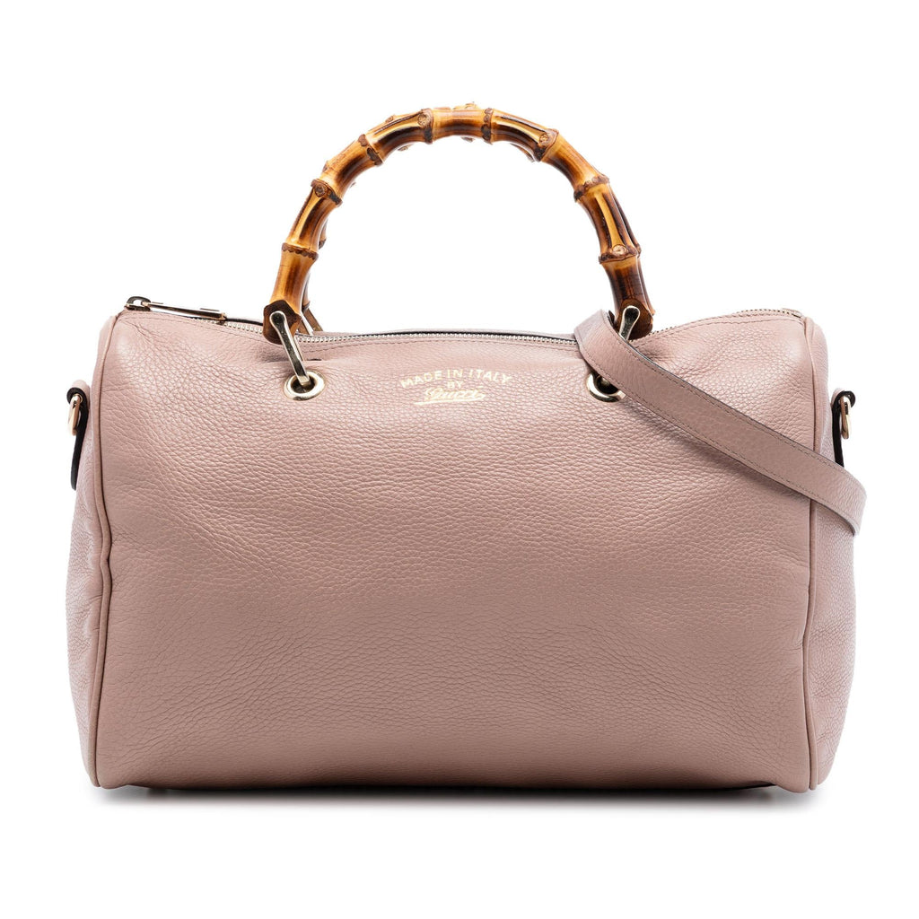 Gucci Medium Calfskin Bamboo Shopper Boston Bag