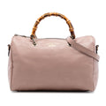 Gucci Medium Calfskin Bamboo Shopper Boston Bag