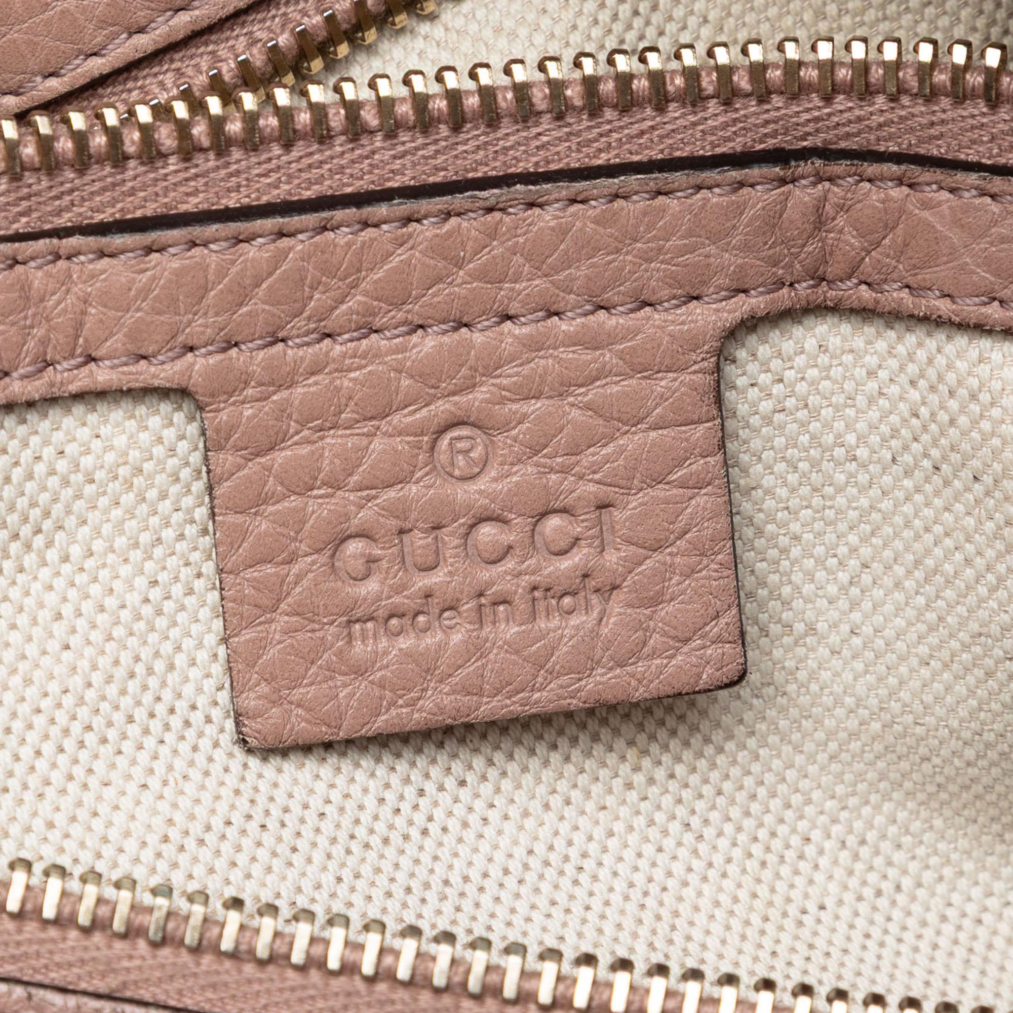 Gucci Medium Calfskin Bamboo Shopper Boston Bag