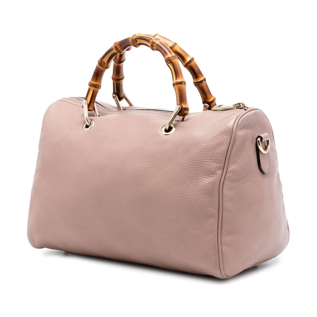 Gucci Medium Calfskin Bamboo Shopper Boston Bag