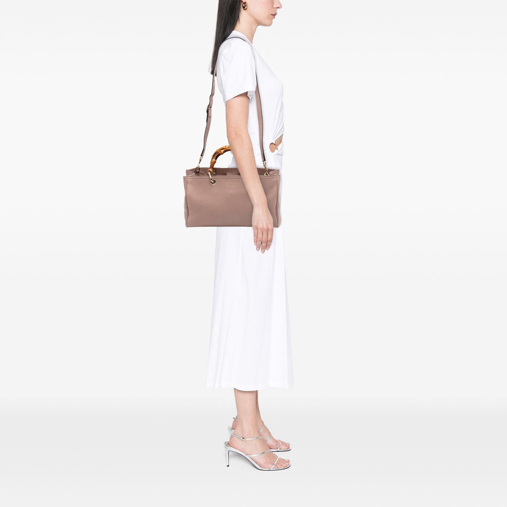 Gucci Medium Calfskin Bamboo Shopper Satchel