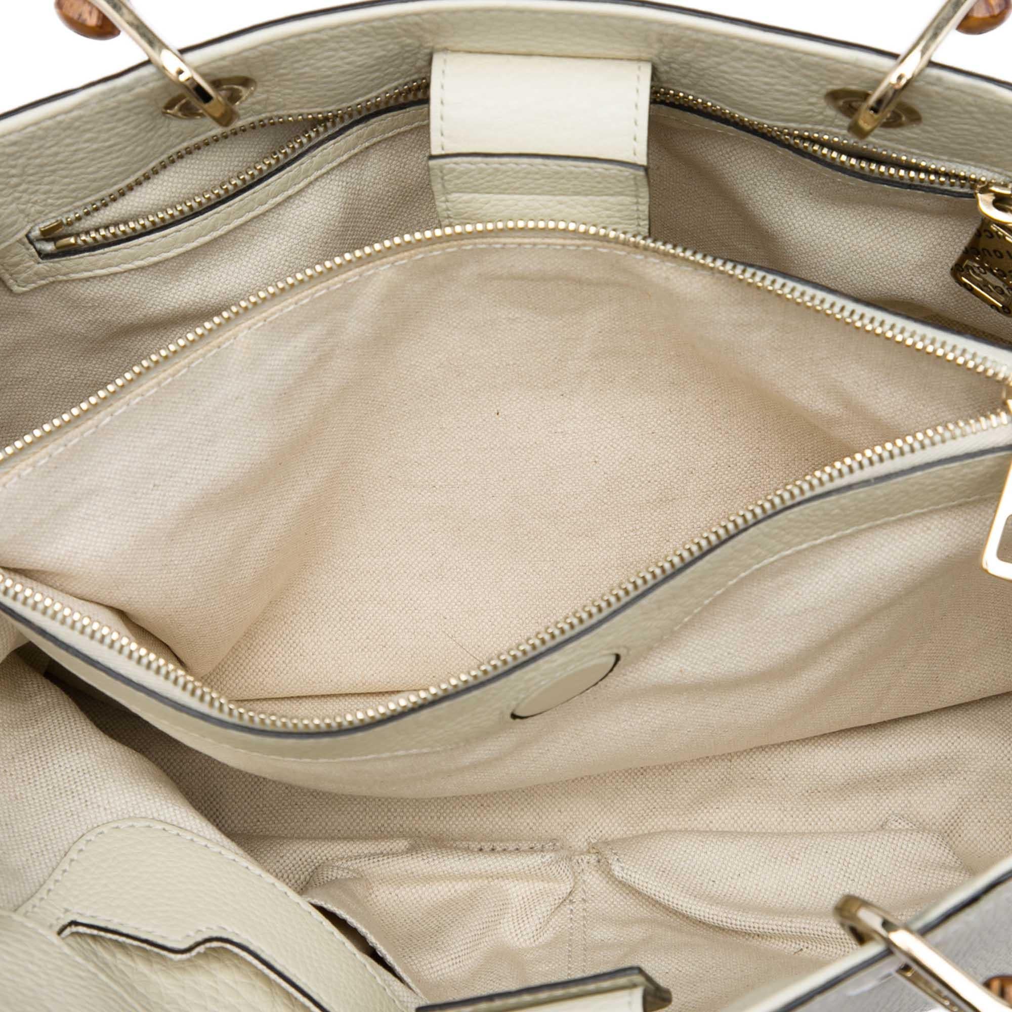Gucci Medium Calfskin Bamboo Shopper Satchel