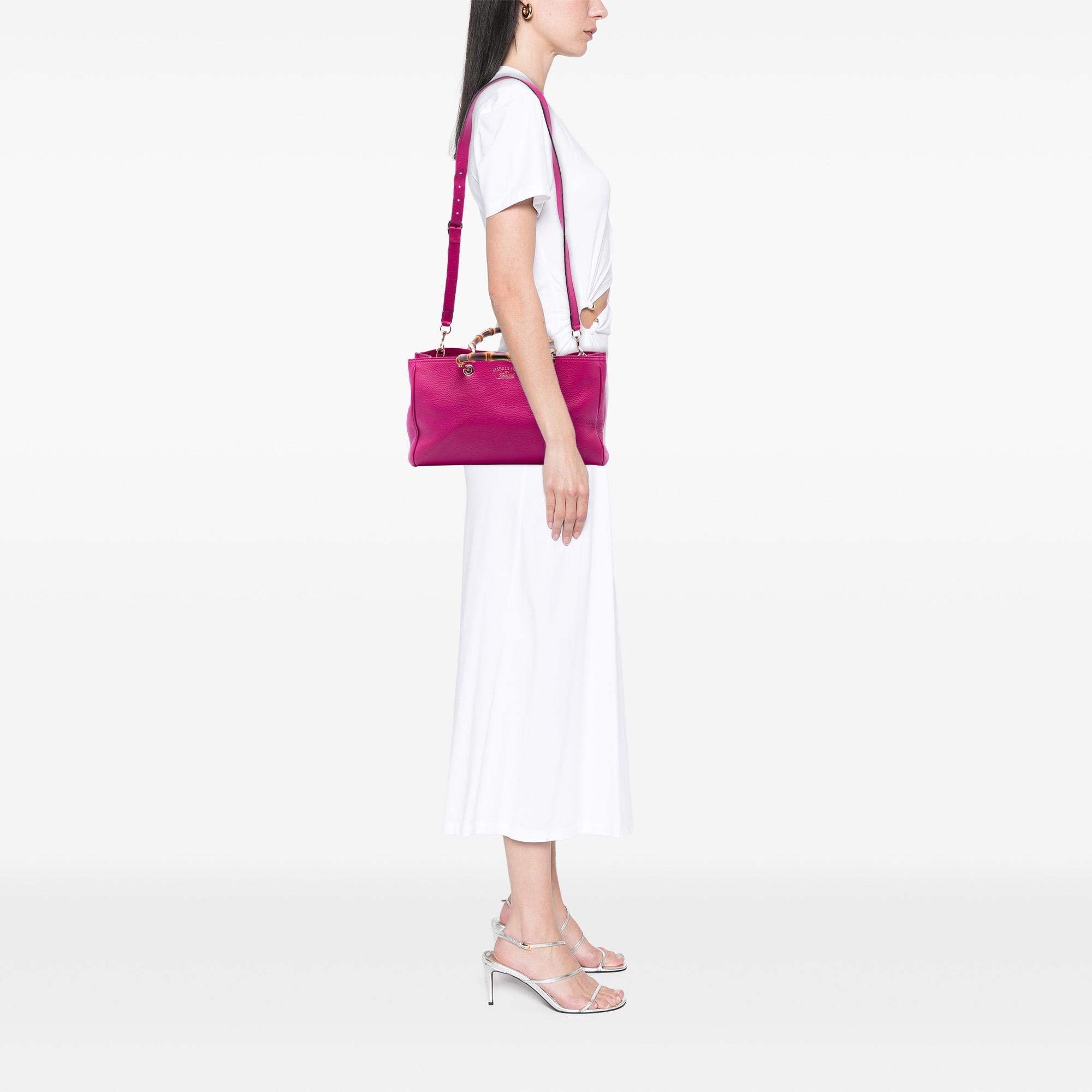 Gucci Medium Calfskin Bamboo Shopper Satchel