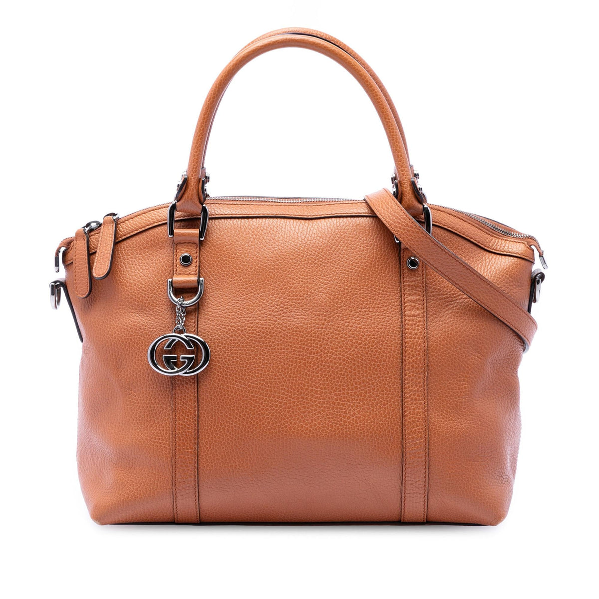Gucci Medium Calfskin GG Charm Dome Satchel