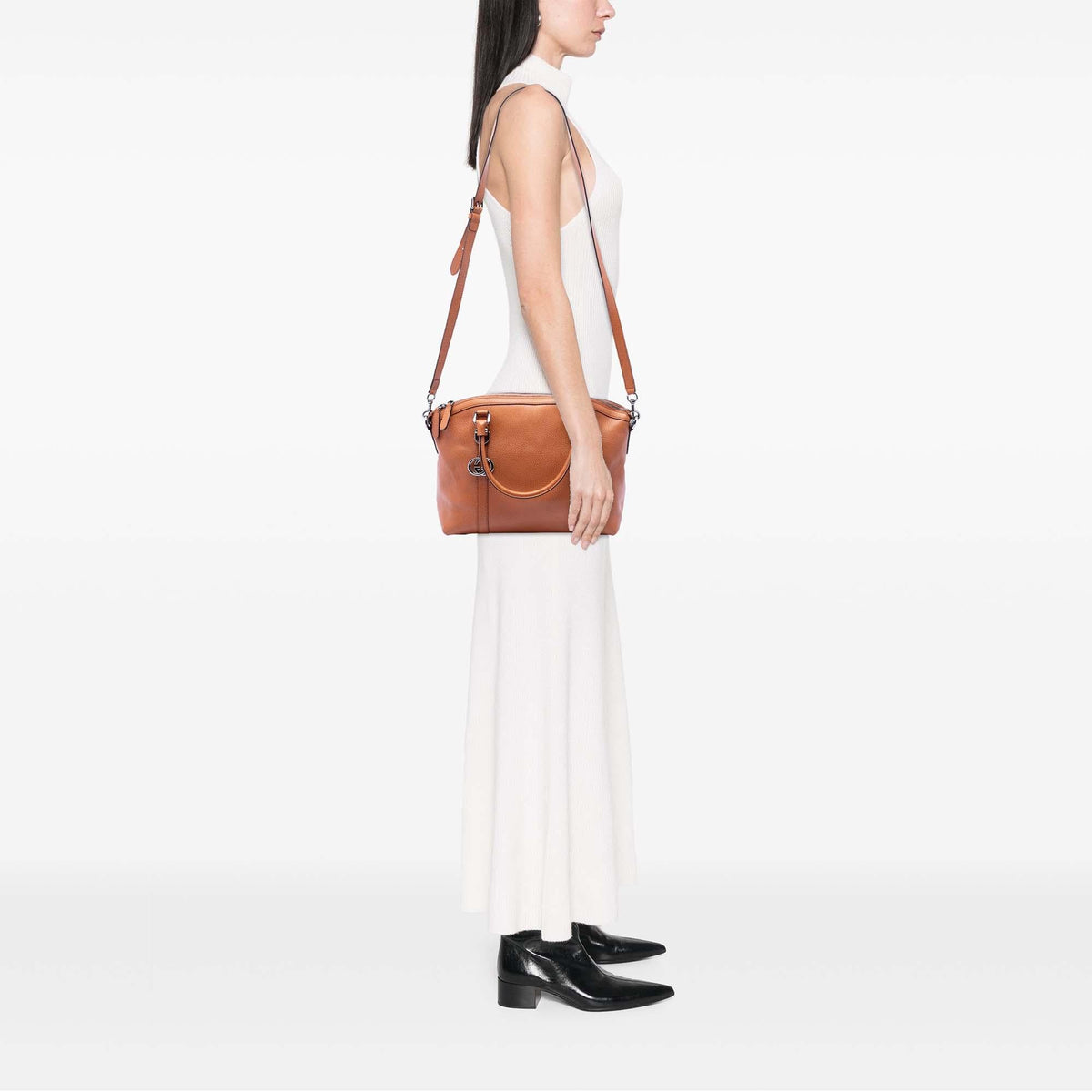 Gucci Medium Calfskin GG Charm Dome Satchel