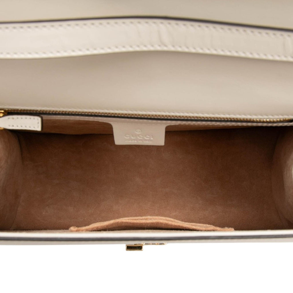 Gucci Medium Calfskin Web Sylvie Top Handle Bag