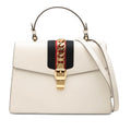 Gucci Medium Calfskin Web Sylvie Top Handle Bag