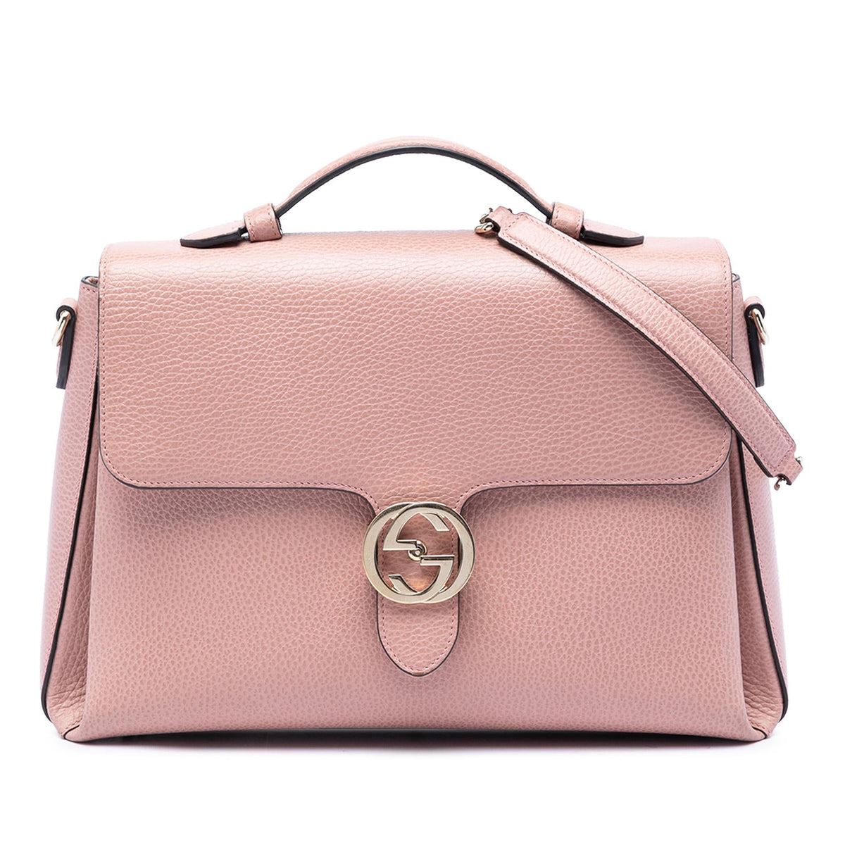 Gucci Medium Dollar Calfskin Interlocking G Satchel