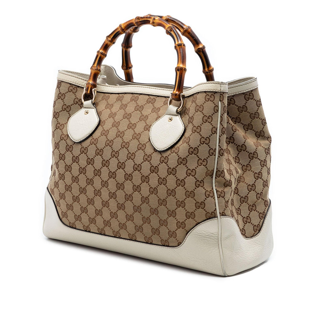 Gucci Medium GG Canvas Bamboo Diana Tote