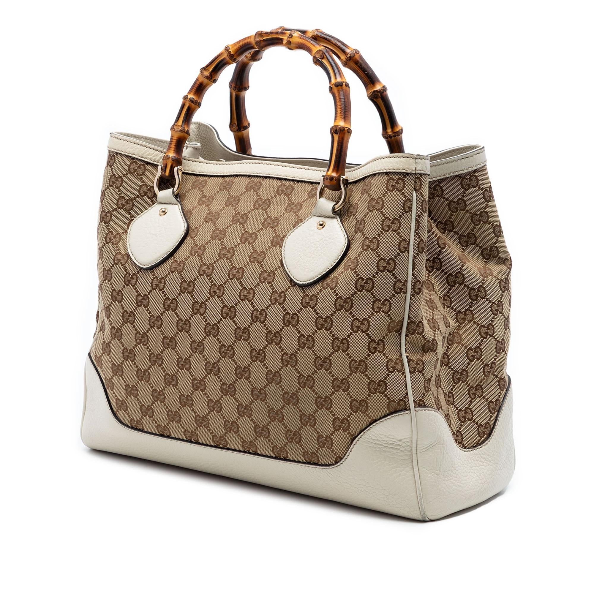 Gucci Medium GG Canvas Bamboo Diana Tote