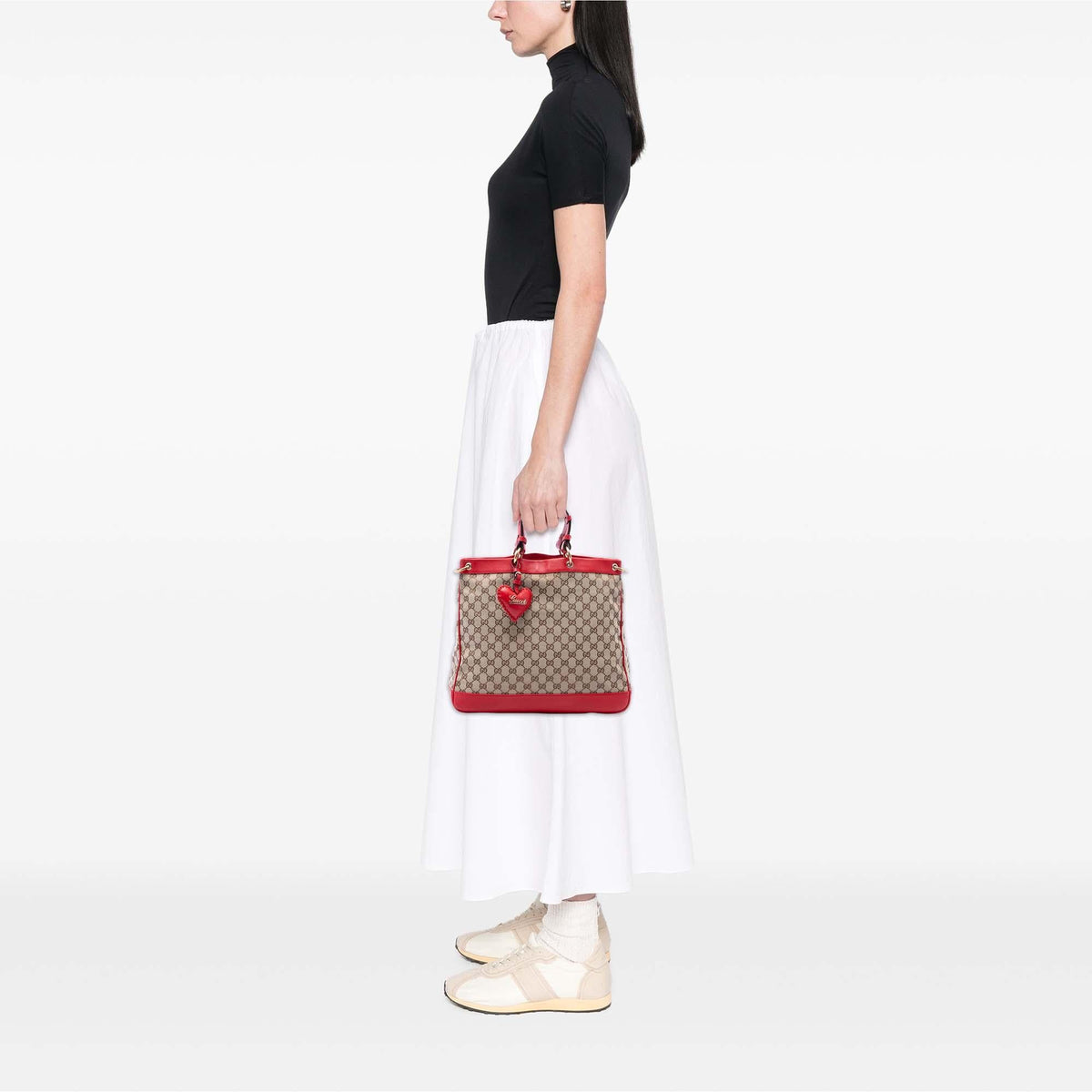Gucci Medium GG Canvas Valentine Top Handle Bag
