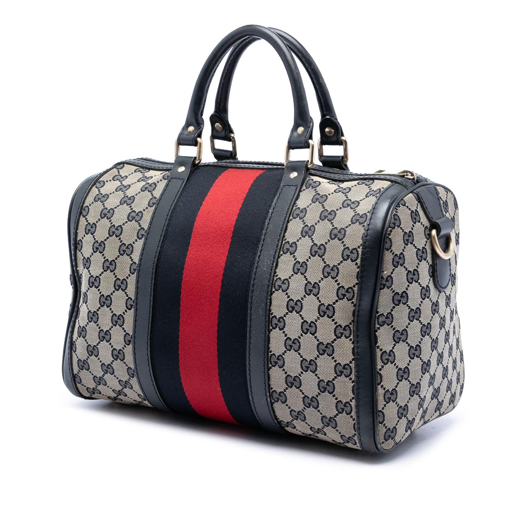 Gucci Medium GG Canvas Web Joy Boston Bag