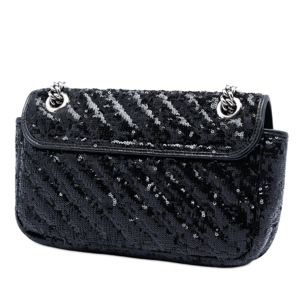 Gucci Medium GG Marmont Matelasse Sequin and Leather Shoulder Bag
