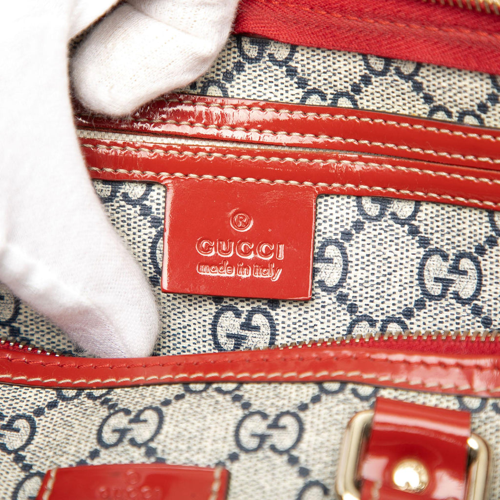 Gucci Medium GG Supreme Joy Tattoo Heart Boston Bag