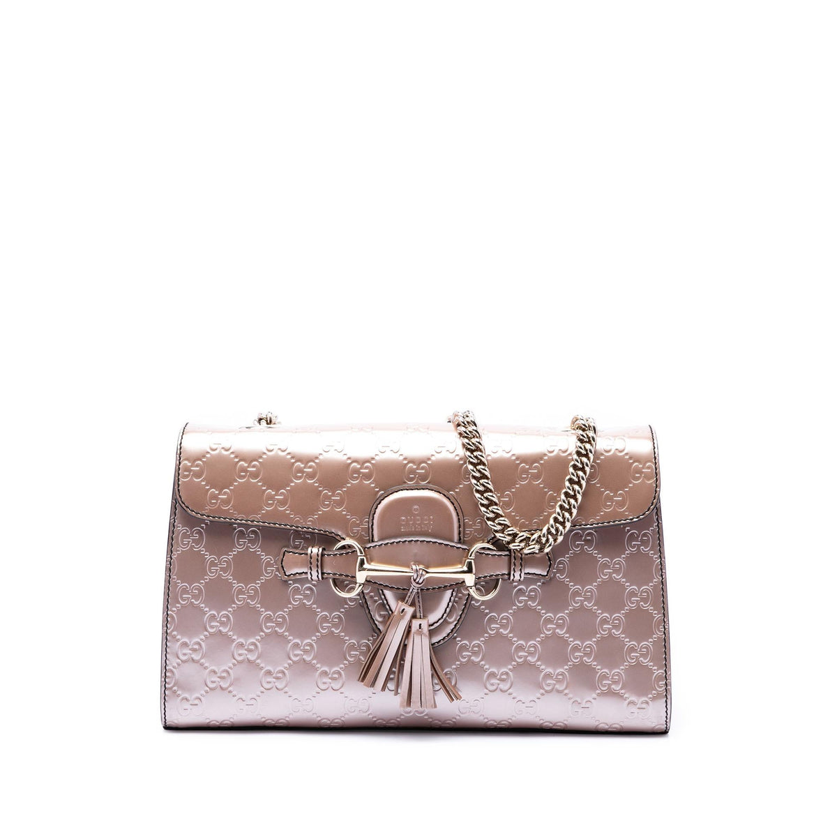 Gucci Medium Guccissima Patent Emily Shoulder Bag