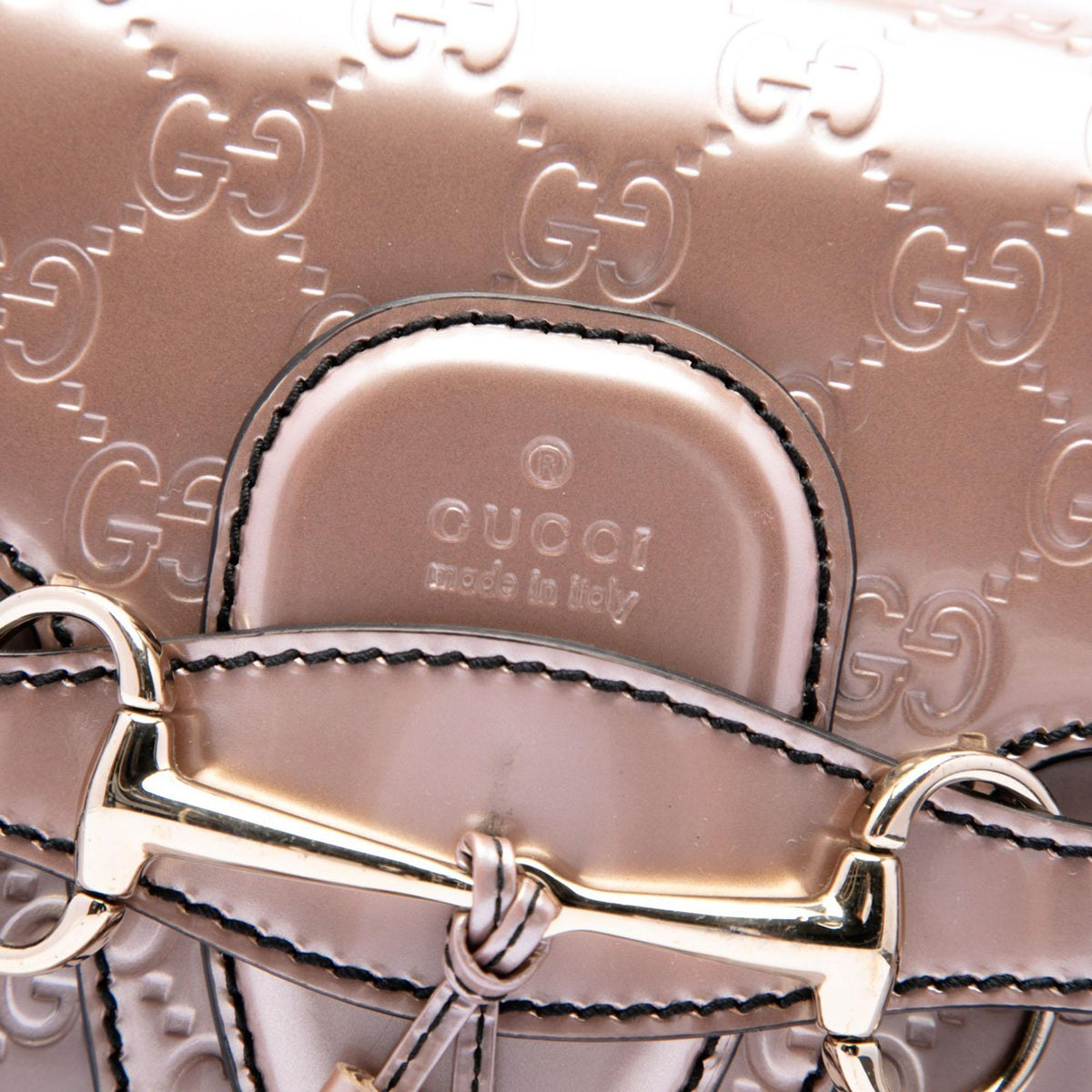 Gucci Medium Guccissima Patent Emily Shoulder Bag