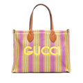 Gucci Medium Jute Embroidered Logo Shopper Tote