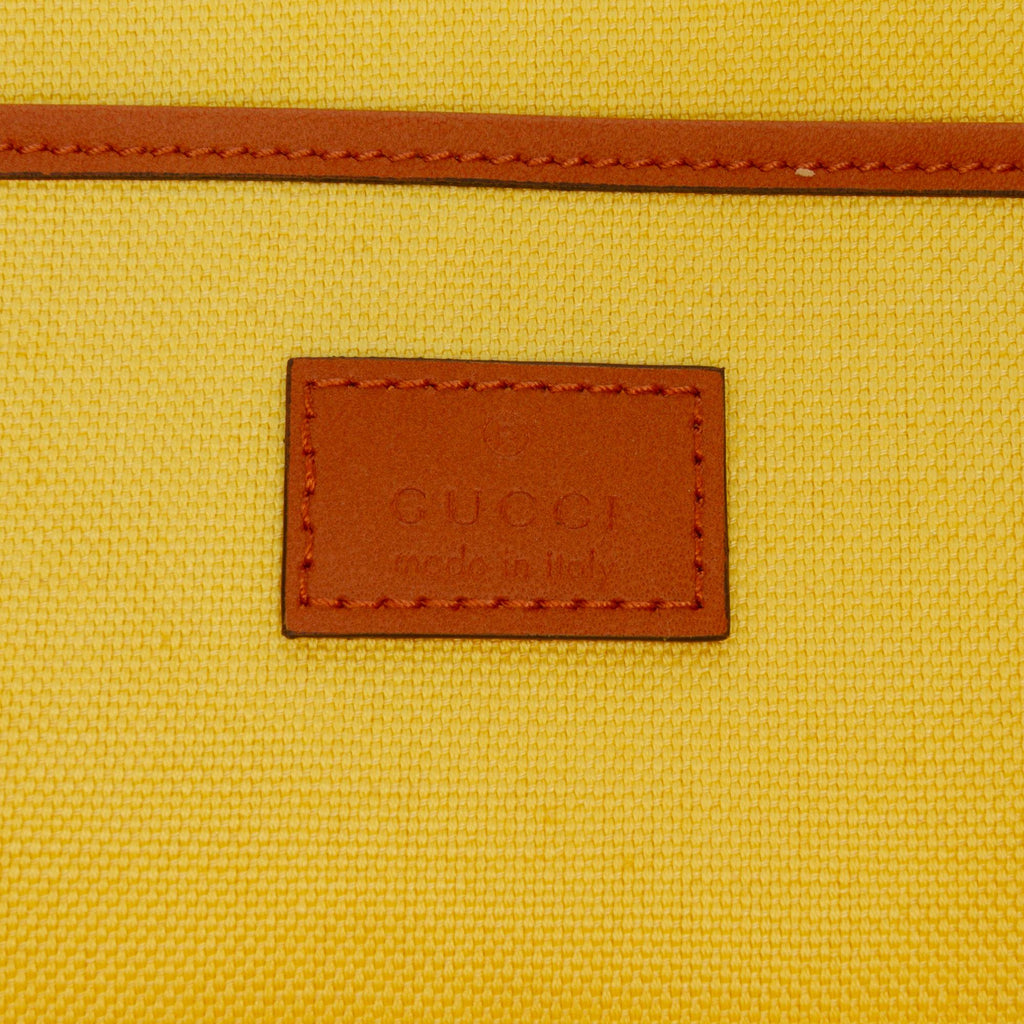 Gucci Medium Jute Embroidered Logo Shopper Tote