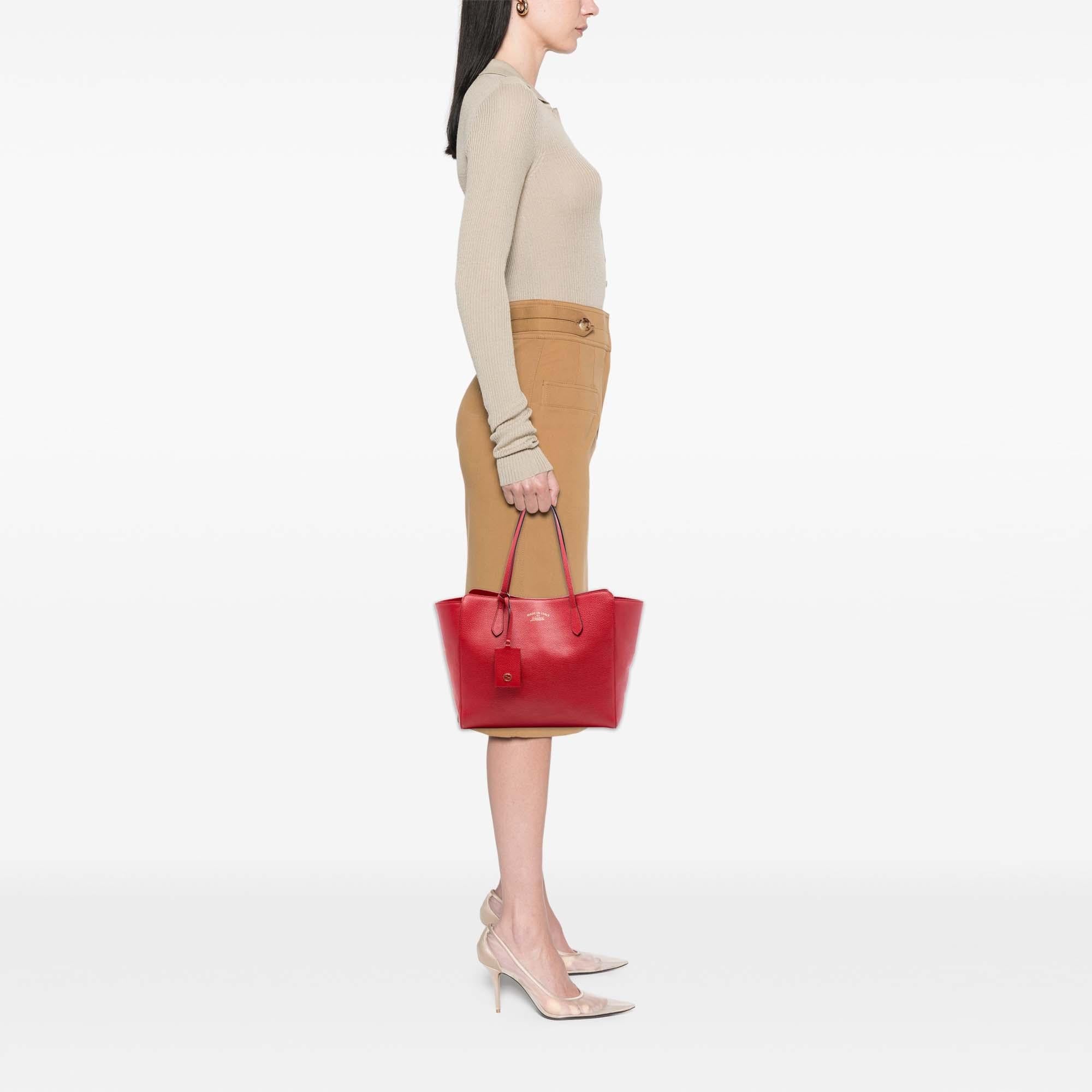 Gucci Medium Leather Swing Tote