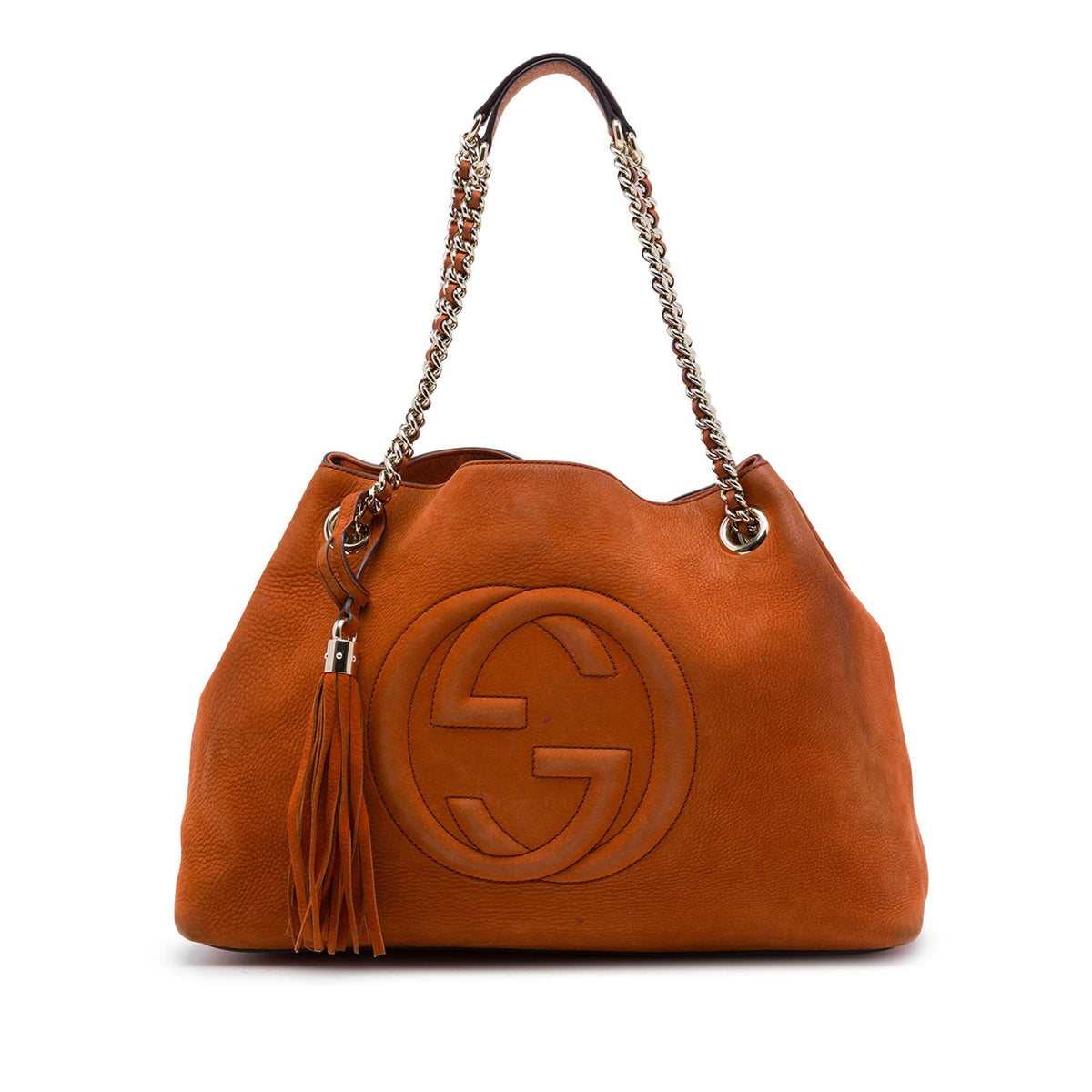 Gucci Medium Nubuck Leather Soho Chain Tote