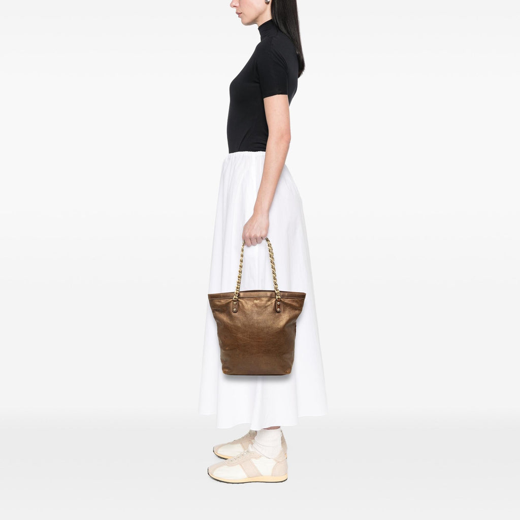Gucci Metallic Calfskin Capri Chain Tote