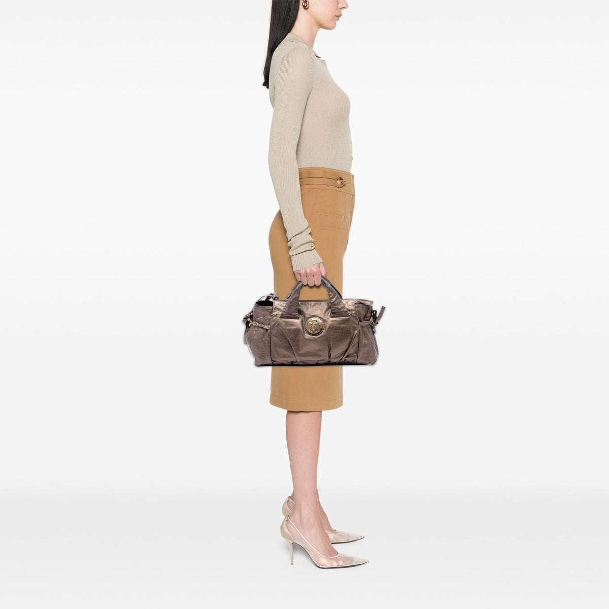 Gucci Metallic Calfskin Hysteria Handbag