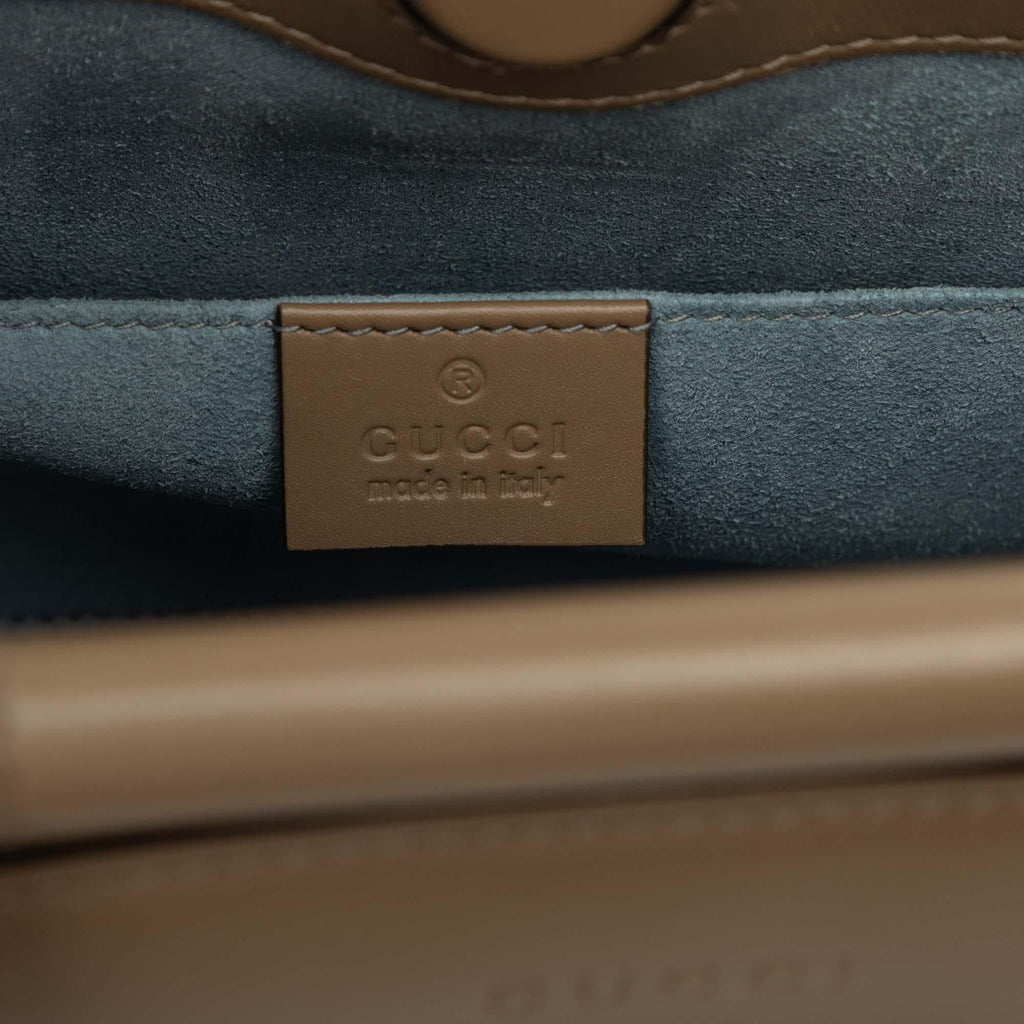 Gucci Mini Calfskin Web Bamboo Nymphaea Satchel