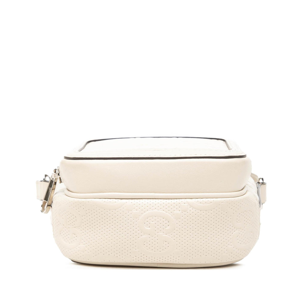 Gucci Mini GG Embossed Perforated Calfskin Satchel