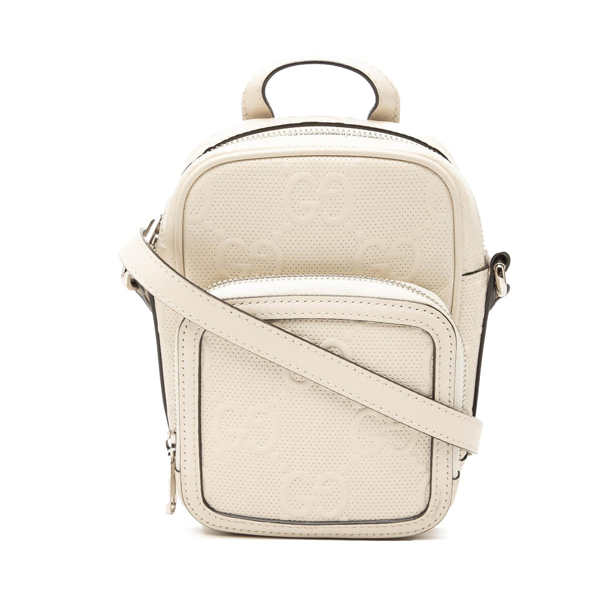 Gucci Mini GG Embossed Perforated Calfskin Satchel