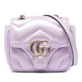 Gucci Mini GG Marmont Matelasse Iridescent Calfskin Flap Crossbody