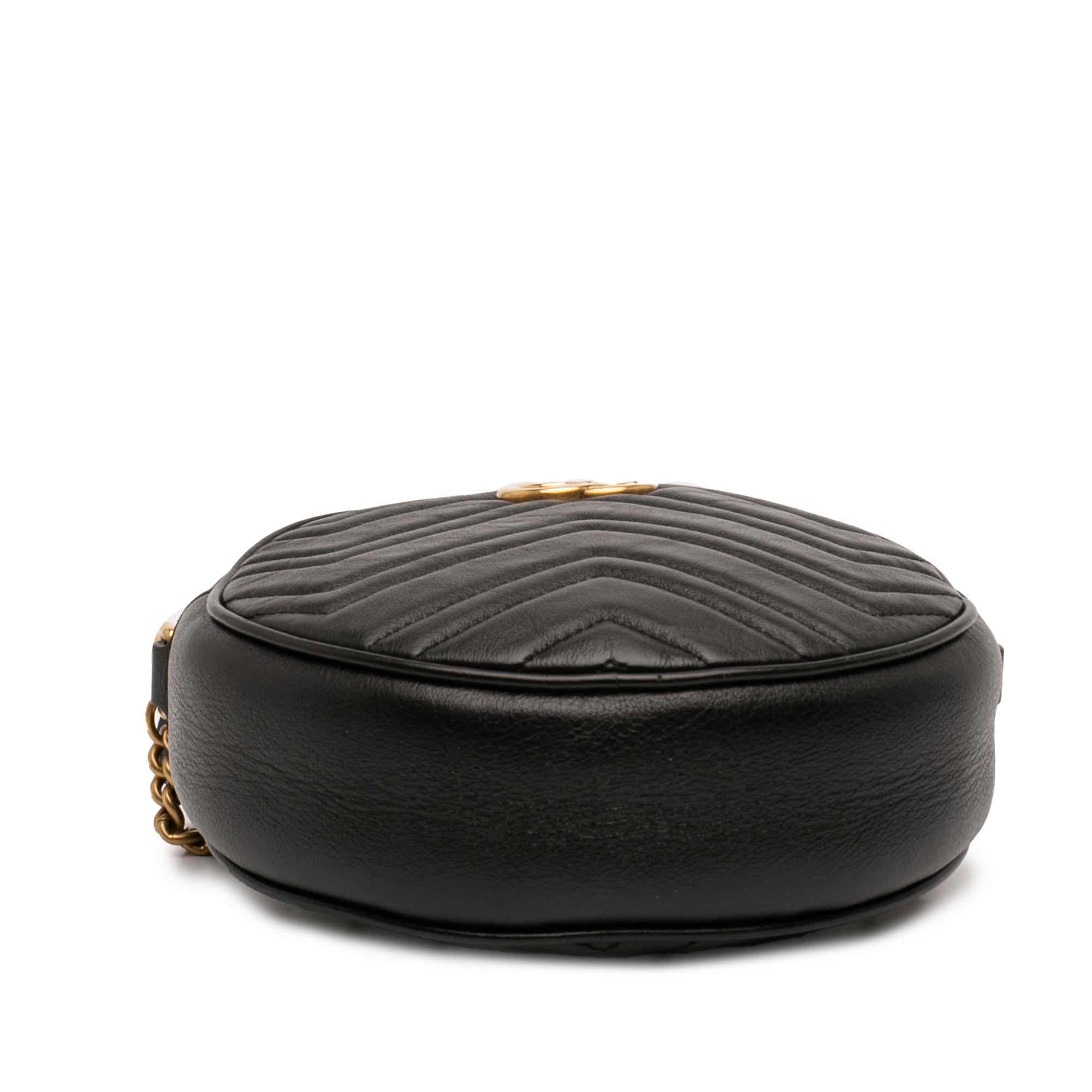 Gucci Mini GG Marmont Matelasse Leather Round Crossbody