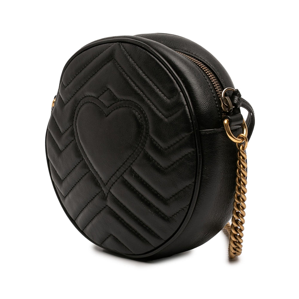 Gucci Mini GG Marmont Matelasse Leather Round Crossbody