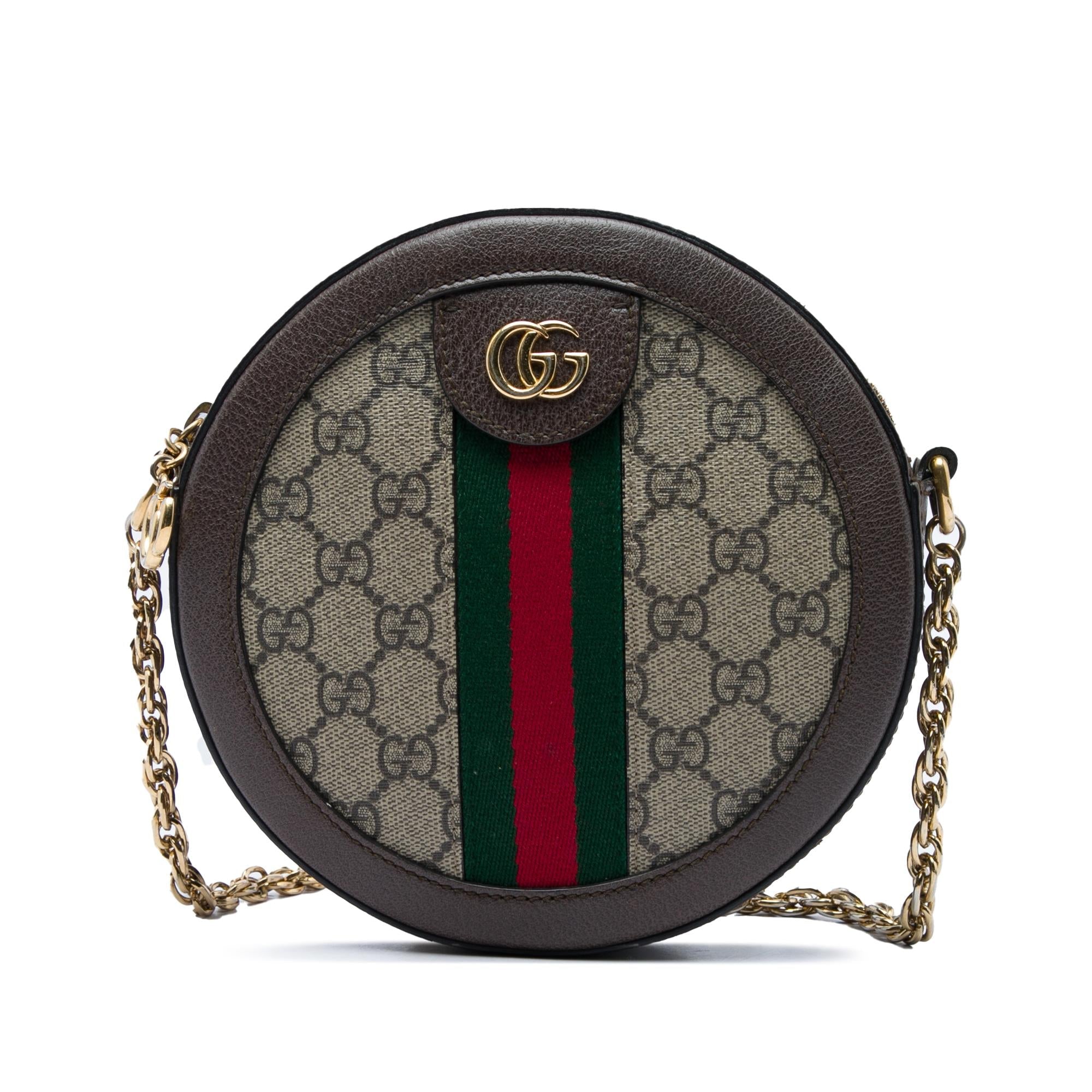 Gucci Mini GG Supreme Web Ophidia Round Crossbody