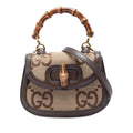 Gucci Mini Jumbo GG Canvas 1947 Bamboo Top Handle Bag